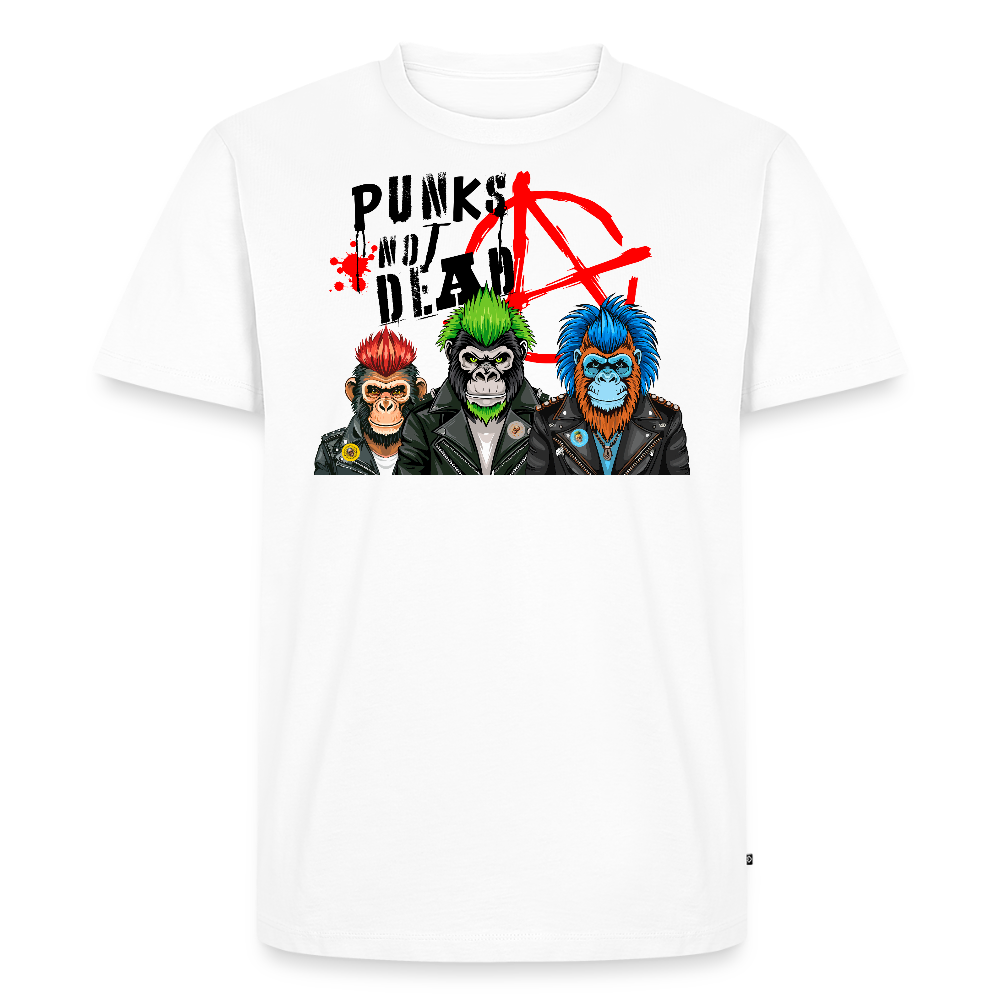 Männer Premium T-Shirt mit PUNKS NOT DEAD PRINT - Weiß