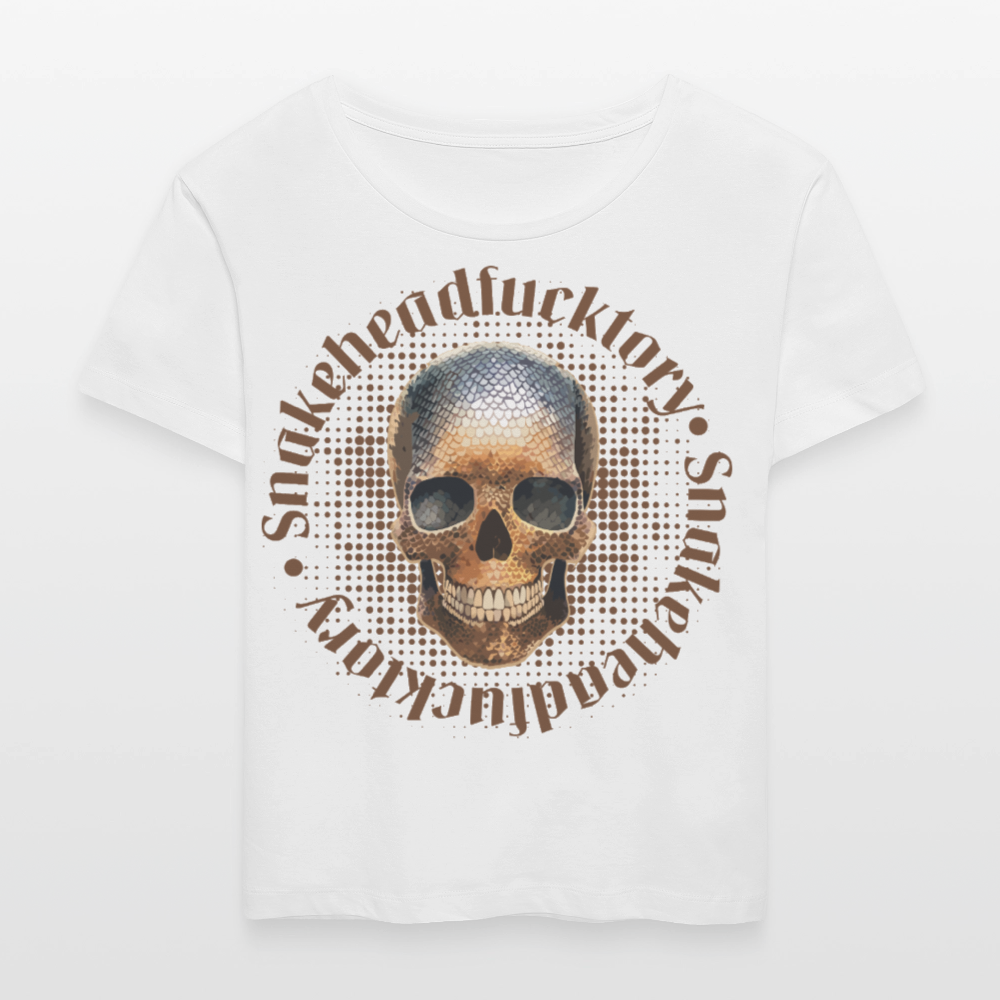 Frauen T-Shirt mit SNAKEHEAD SKULL PRINT - Weiß