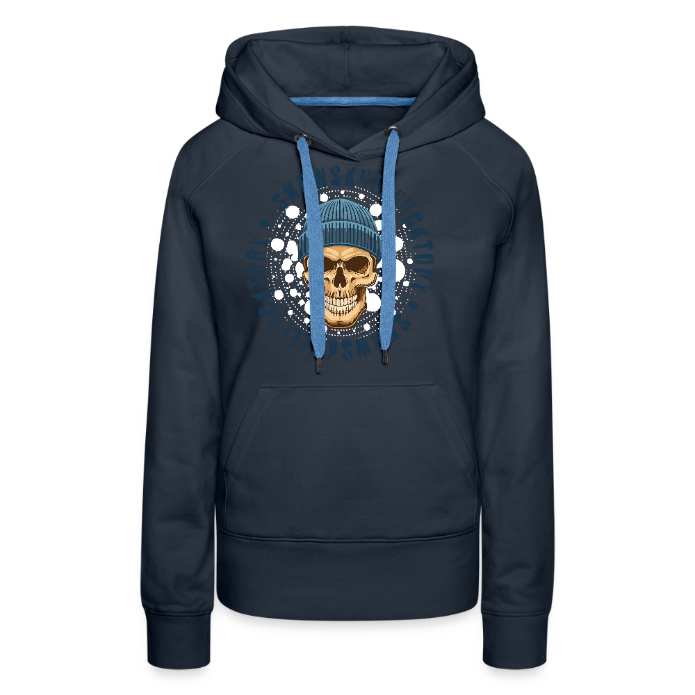 Frauen Premium Hoodie mit SNOWSKULL PRINT - Navy