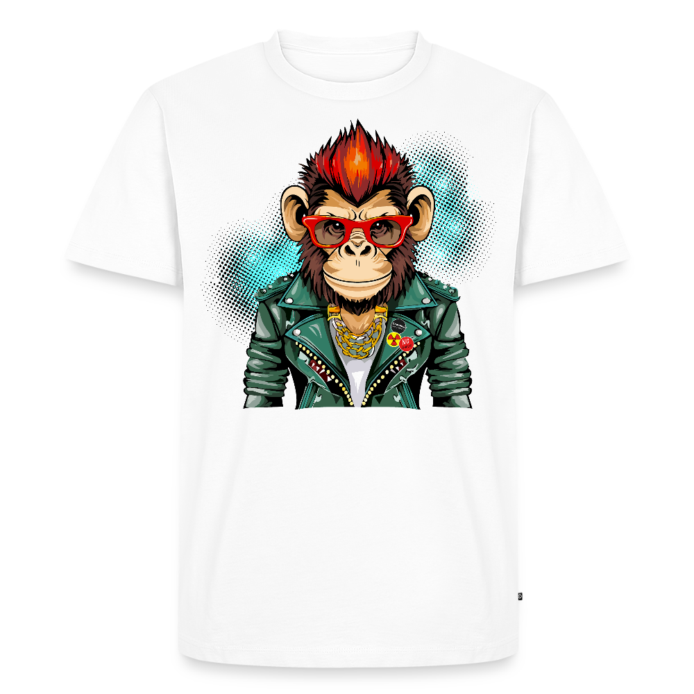 Männer Premium T-Shirt mit MONKEY PRINT - Weiß
