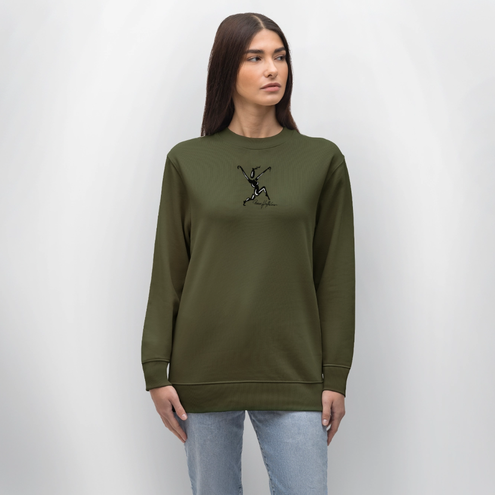 Unisex Bio-Sweatshirt mit TUSCHEWEIBCHEN PRINT - Khaki