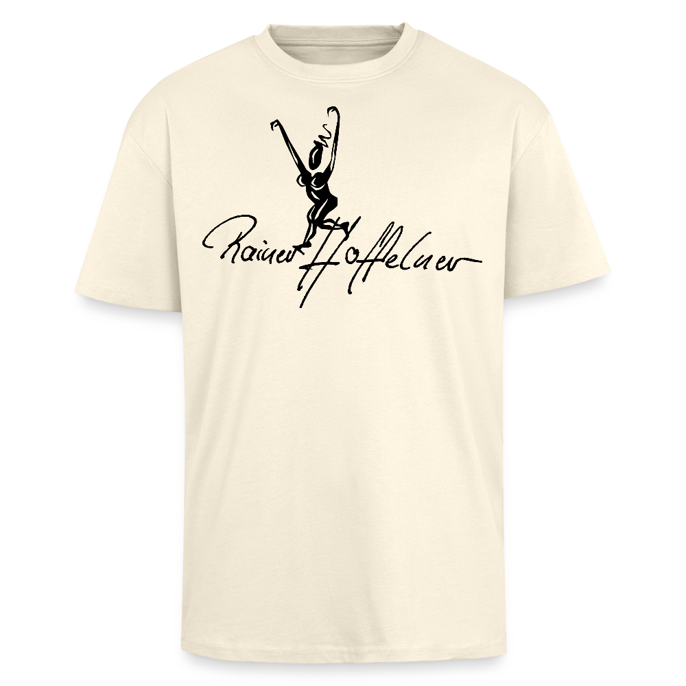 Heavy Oversize T-Shirt mit TUSCHEMÄNNCHEN PRINT - Creme