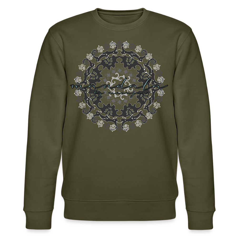 Unisex Bio-Sweatshirt mit BLACK MANDALA PRINT - Khaki