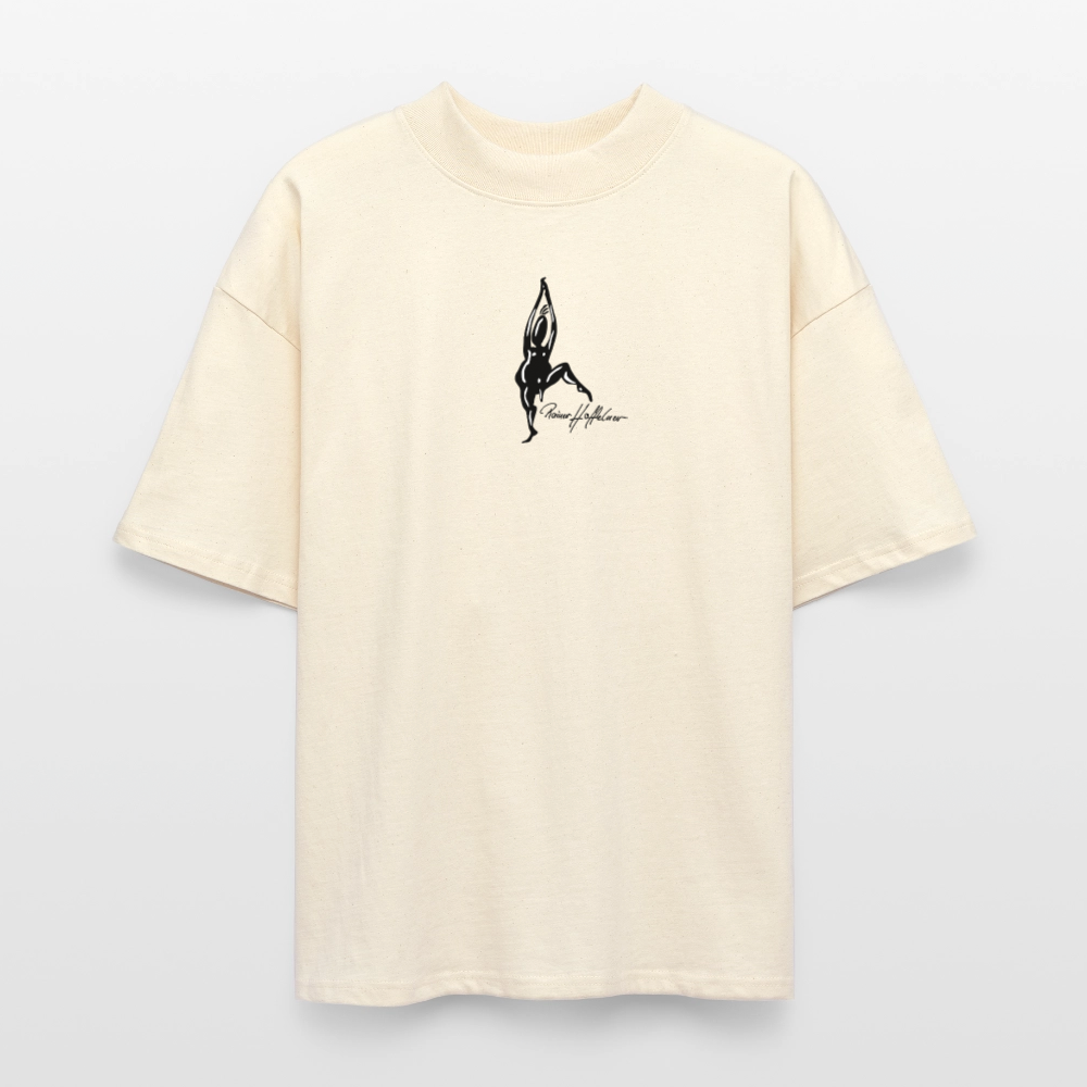 Oversized Unisex Bio T-Shirt mit TUSCHEMÄNNCHEN PRINT - Weißgrau