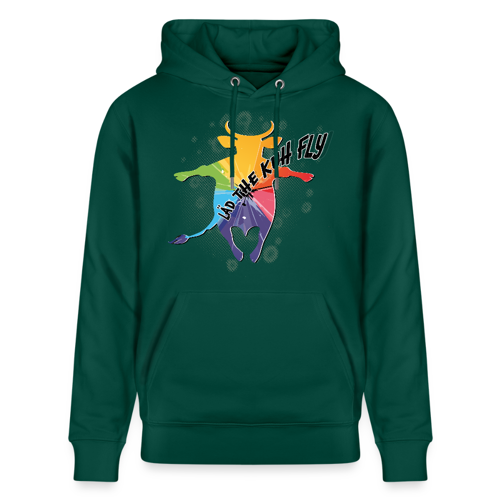 Unisex Hoodie mit LÄD THE KUH FLY PRINT - Forest