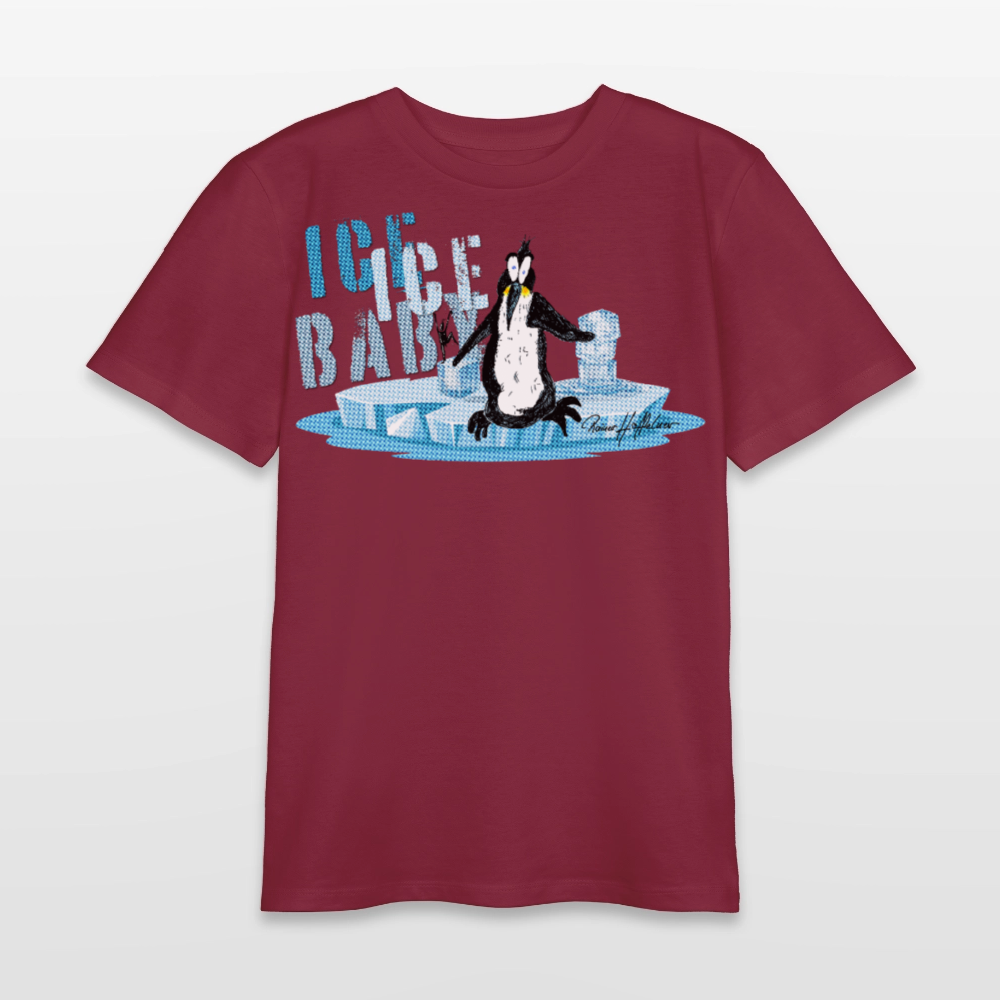 MNJS TEENS Bio T-Shirt mit ICE ICE BABY PRINT - Burgunderrot