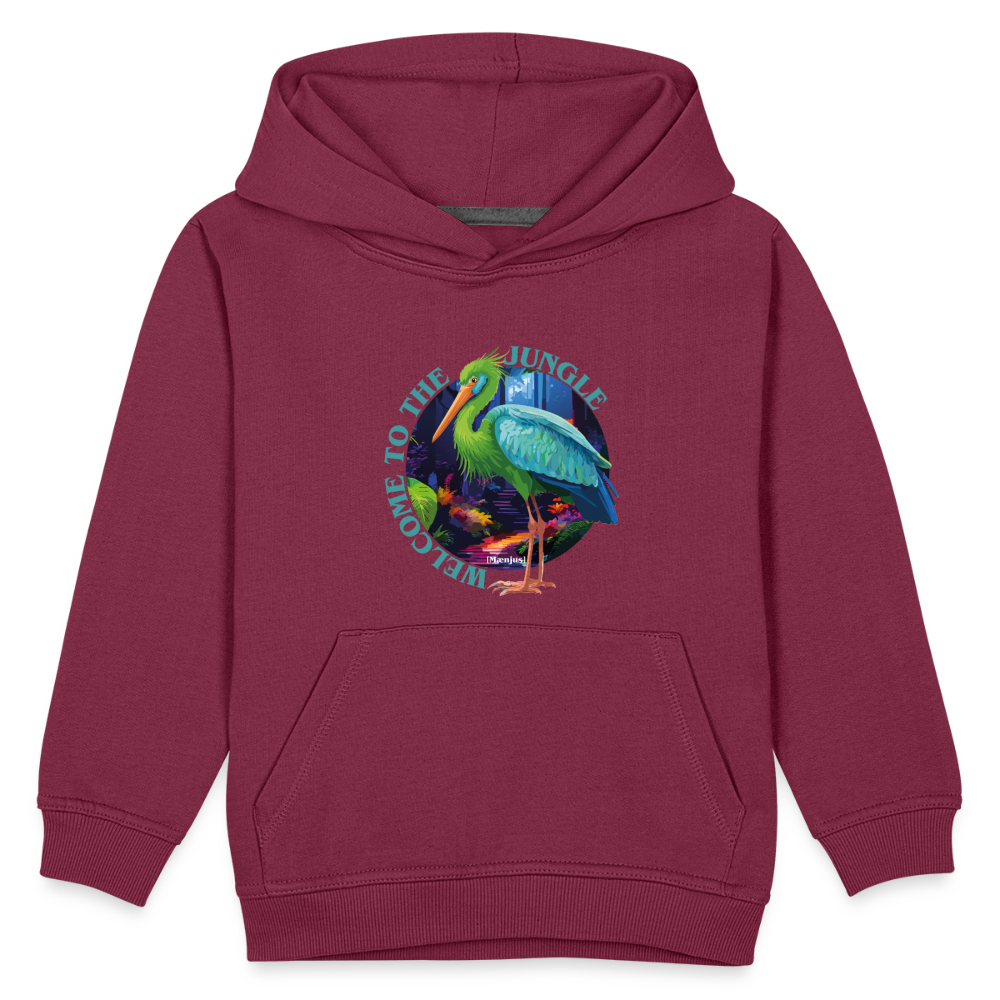 MNJS KIDS Premium Hoodie mit WELCOME TO THE JUNGLE PRINT - Bordeaux
