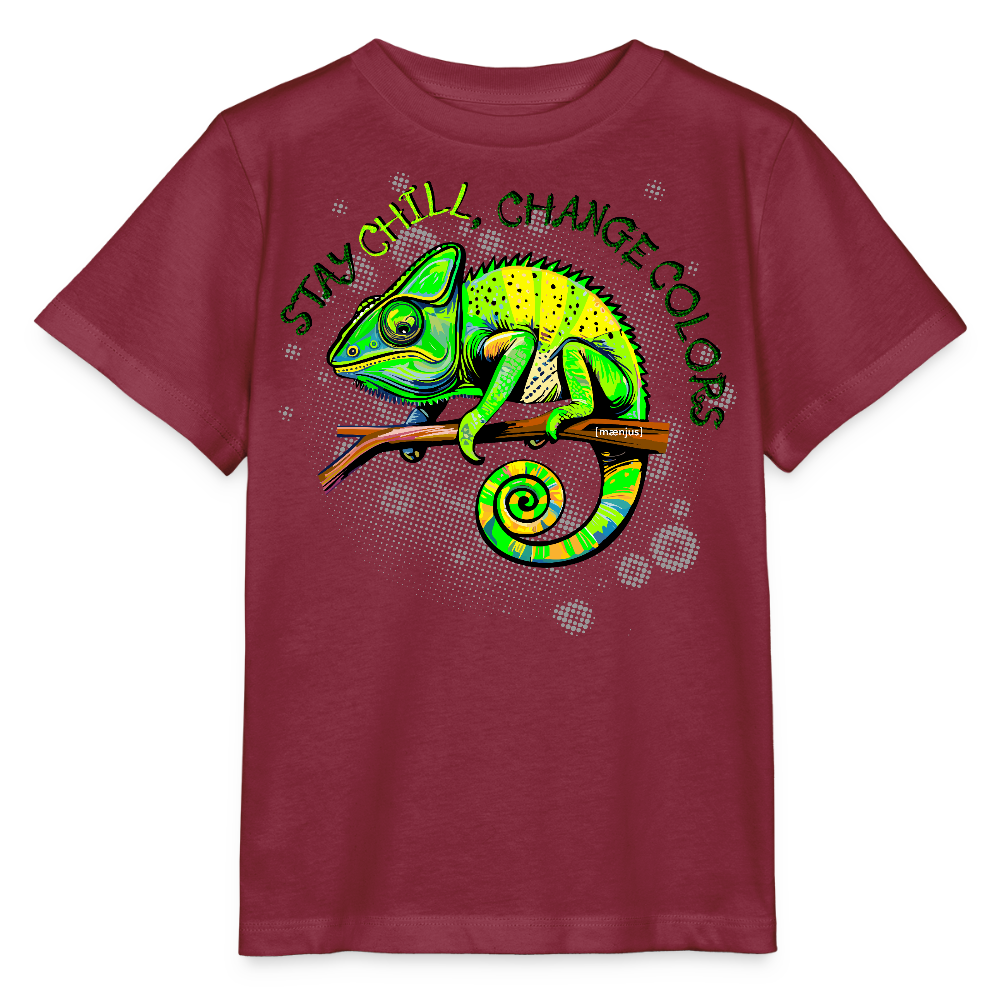 MNJS KIDS Bio T-Shirt mit CAMAELEON PRINT - Burgunderrot