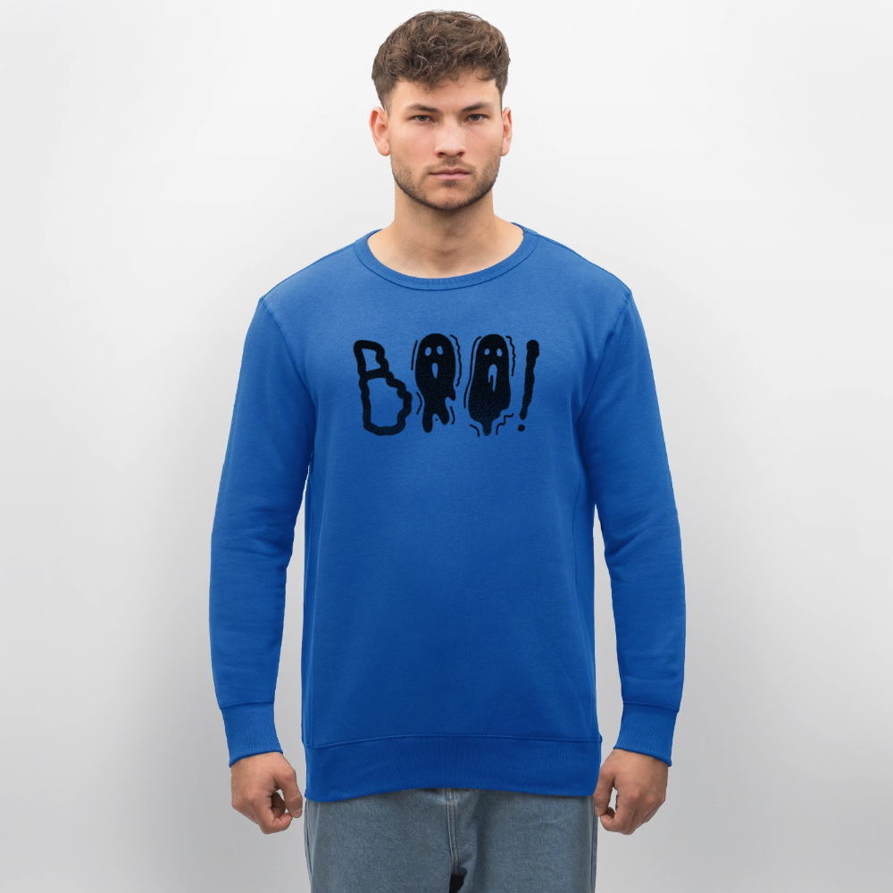 Unisex Bio-Sweatshirt mit BOO! PRINT - Königsblau