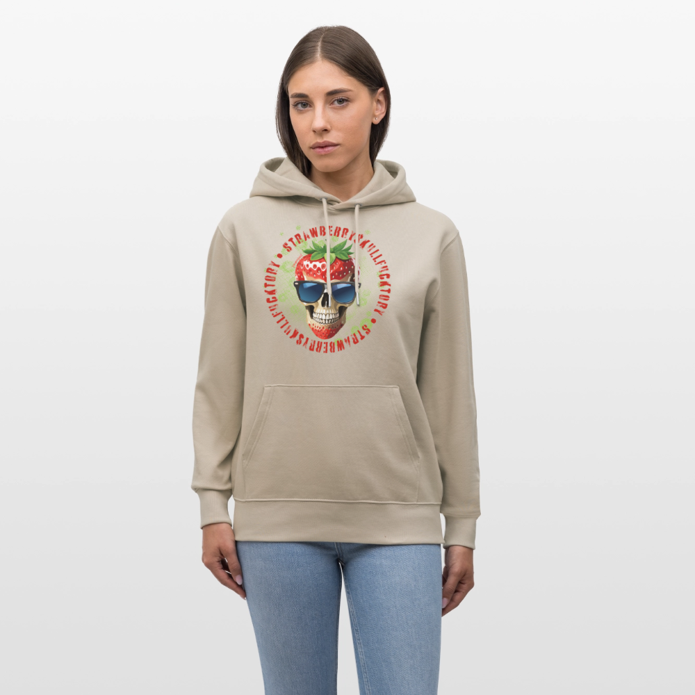 Unisex Hoodie mit STRAWBERRY SKULL PRINT - Beige