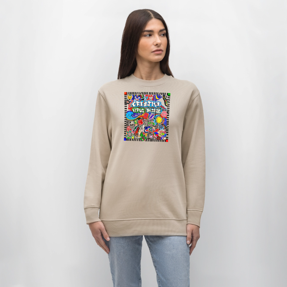 Unisex Bio-Sweatshirt mit CREATIVE VIRUS INSIDE PRINT - Beige