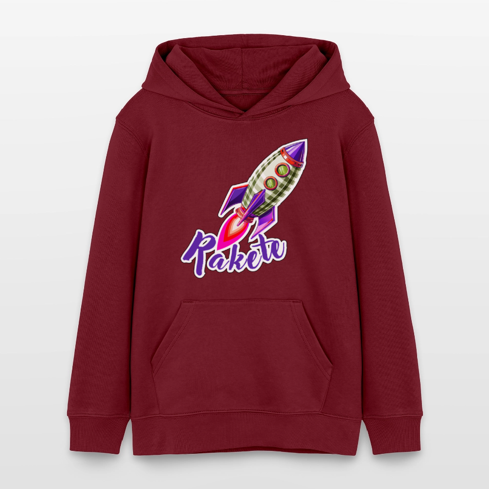 MNJS TEENS Bio-Hoodie mit RAKETE PRINT - Burgunderrot