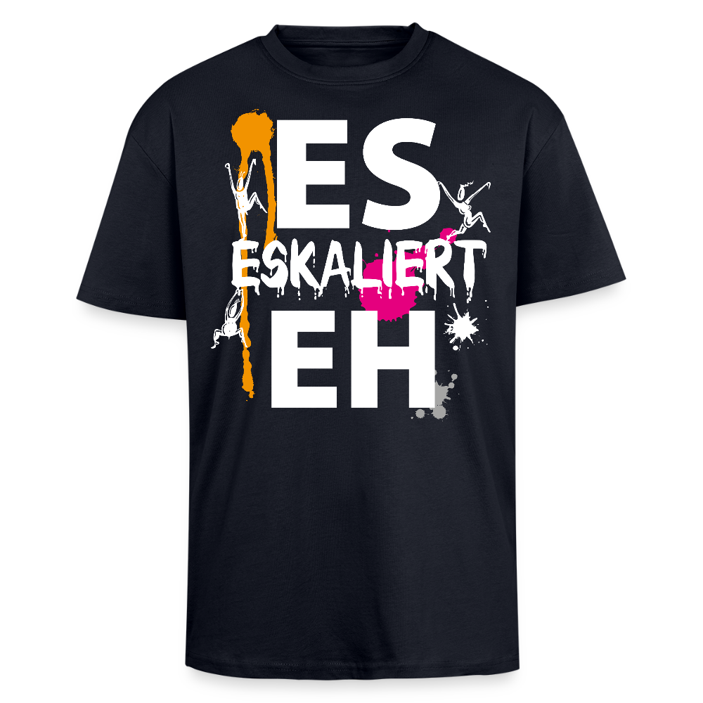 Heavy Oversize T-Shirt mit ES ESKALIERT EH PRINT - French Navy