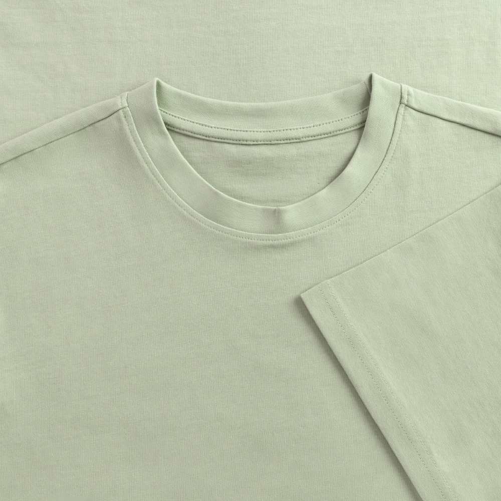 Heavy Oversize T-Shirt mit KNABBRA SAUFA CHILLA PRINT - Leichtes Salbeigrün