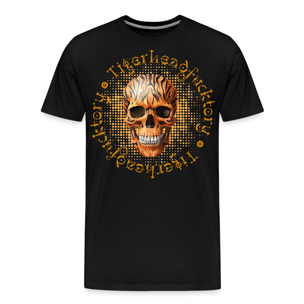 Männer Premium T-Shirt mit TIGERHEAD SKULL PRINT - Schwarz