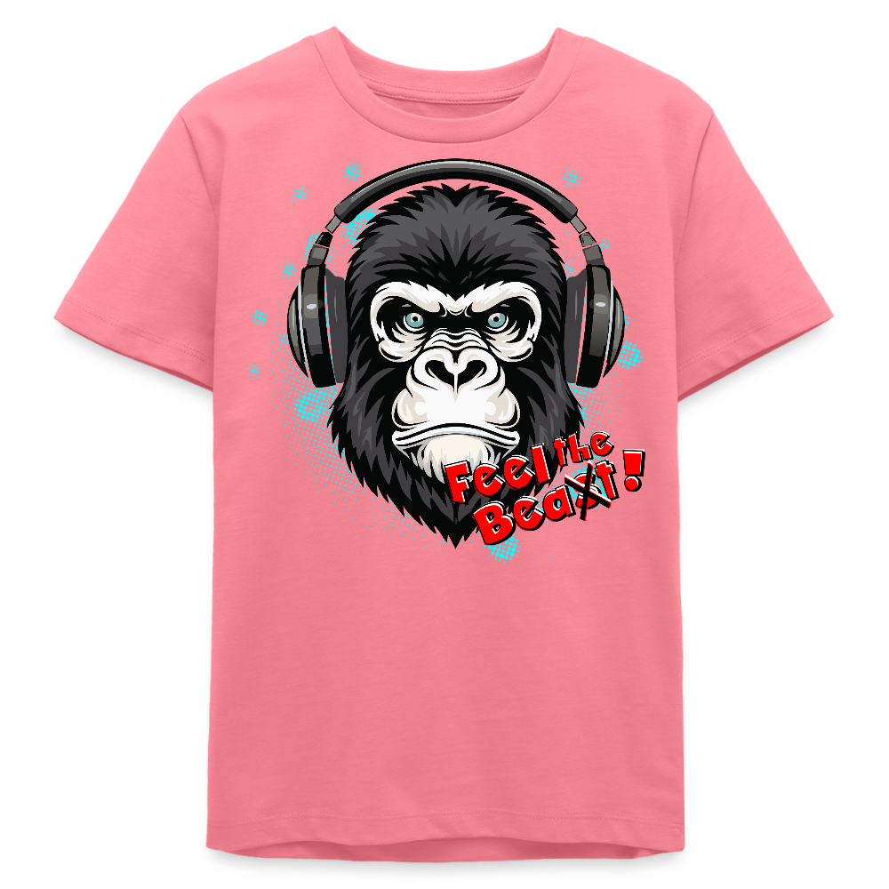 MNJS TEENS Bio T-Shirt mit FEEL THE BEA(S)T PRINT - Pink