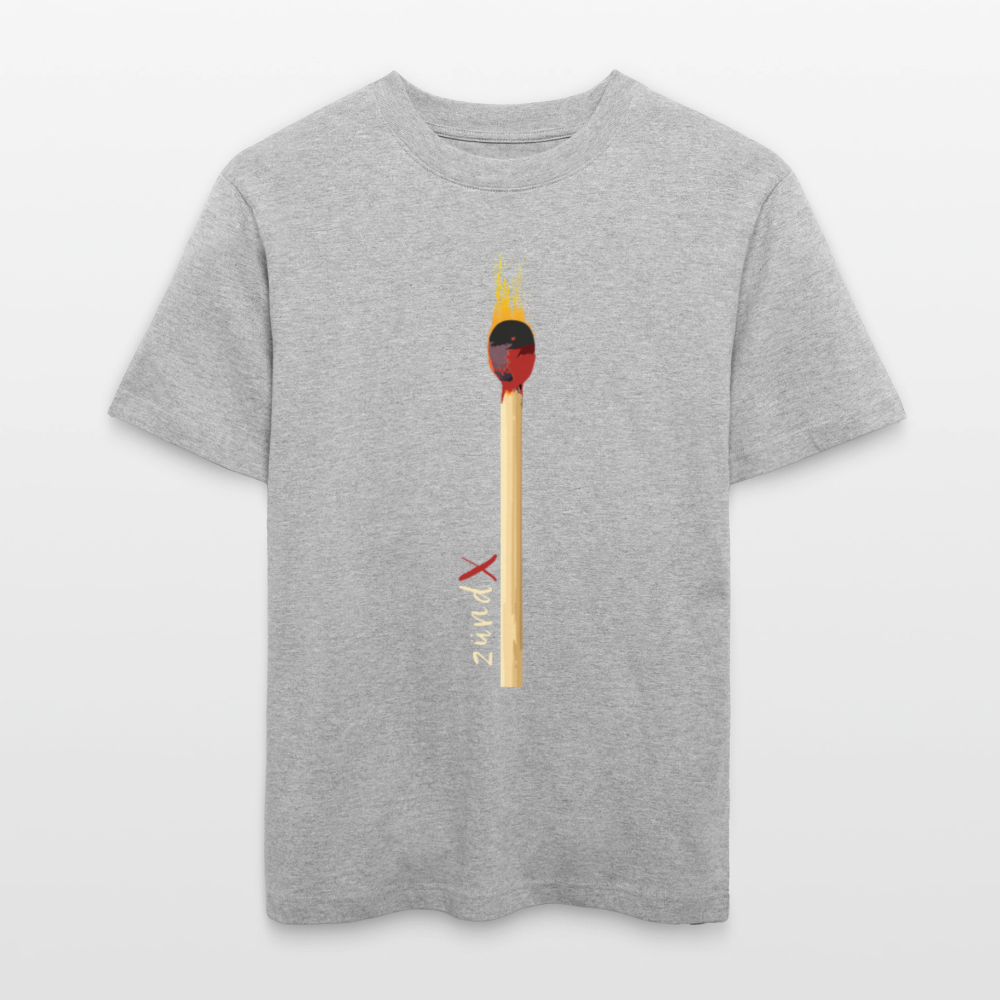 Unisex Bio-T-Shirt mit zündX PRINT - Grau meliert