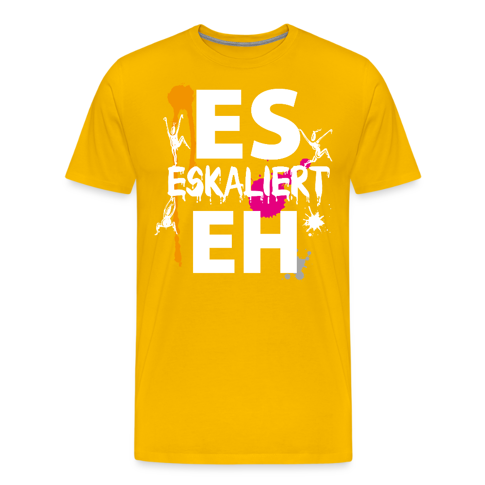 Männer Premium T-Shirt mit ES ESKALIERT EH PRINT - Sonnengelb
