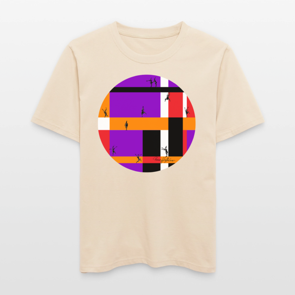 Relaxed Fit Unisex Bio-T-Shirt mit DYNAMIC FIELDS PRINT - Weißgrau