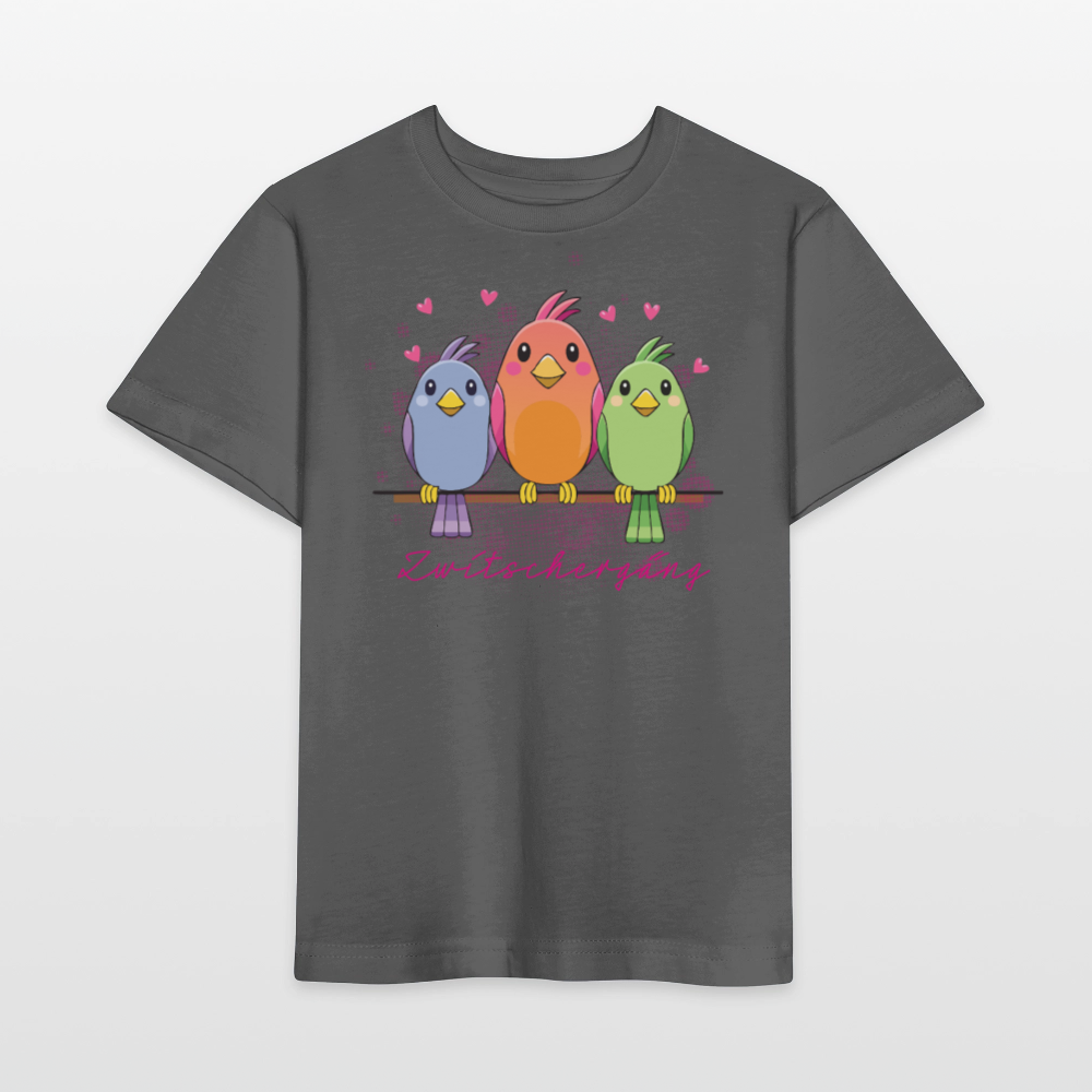 Kinder T-Shirt MINI mit Zwitschergäng Print - Anthrazit
