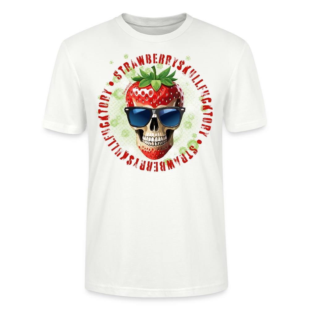 Unisex T-Shirt mit STRAWBERRY SKULL PRINT Vorderseite - Weiß