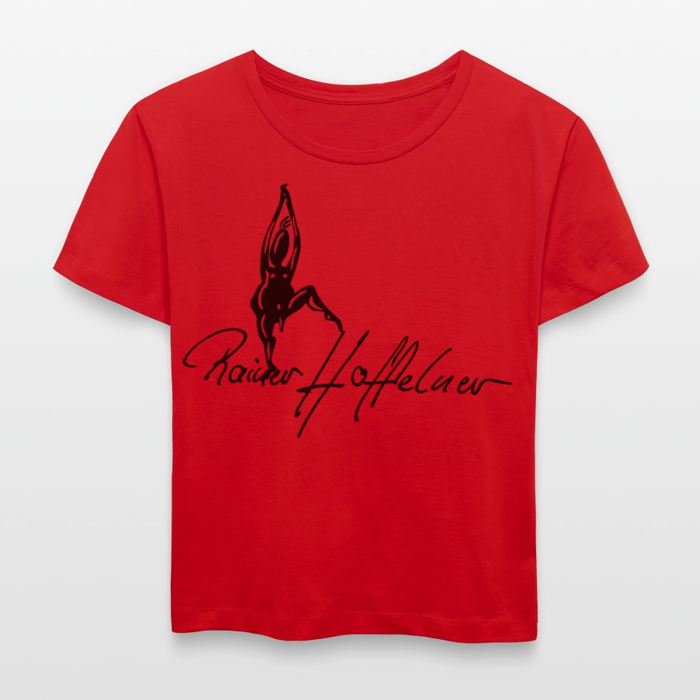 Frauen T-Shirt mit TUSCHEMÄNNCHEN PRINT - Rot