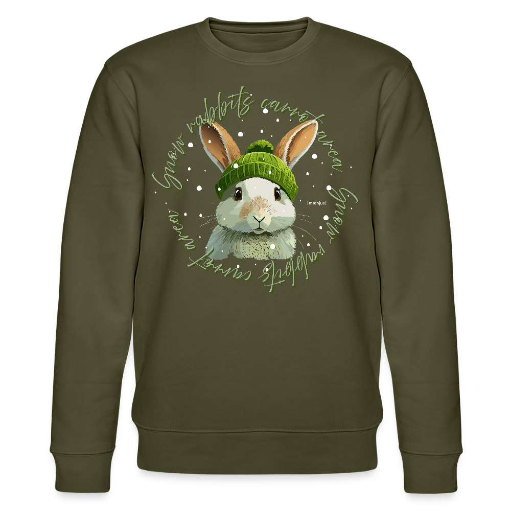 Unisex Bio-Sweatshirt mit SNOW RABBITS CARROT AREA PRINT - Khaki