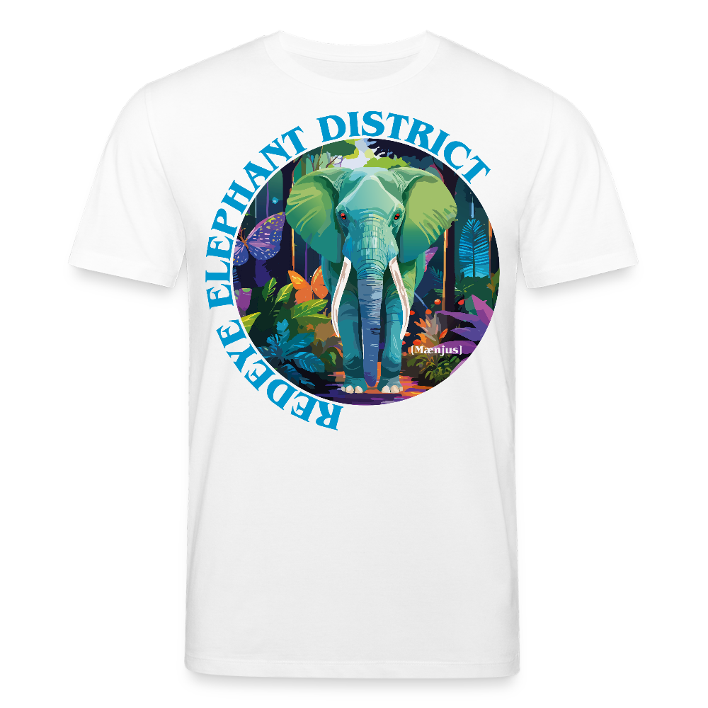 Unisex Bio-T-Shirt mit REDEYE ELEPHANT DISTRICT PRINT Vorderseite - Weiß
