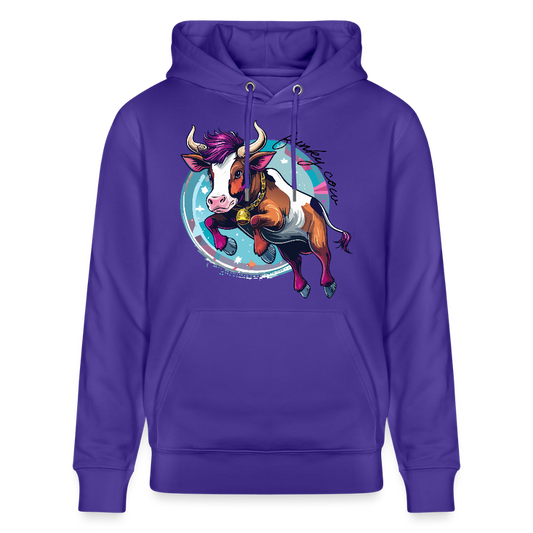 Unisex Hoodie mit FUNKY COW PRINT - Purple Love