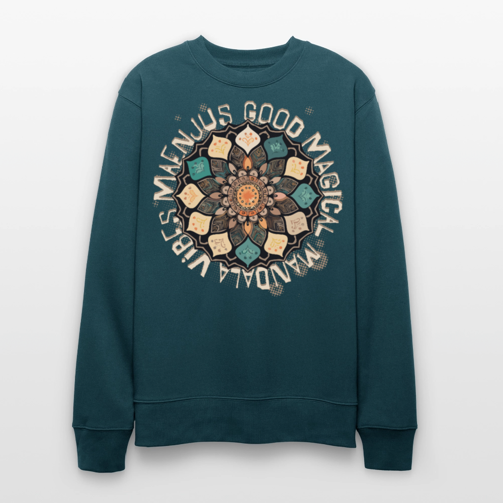Unisex Bio-Sweatshirt mit MANDALA VIBES PRINT - Dunkles Petrol