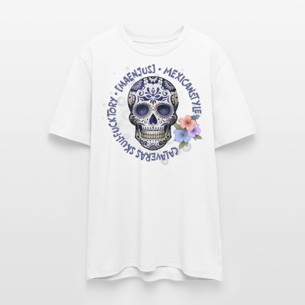 Unisex Bio-T-Shirt mit MAENJUS MEXICANSTYLE PRINT Vorderseite - Weiß