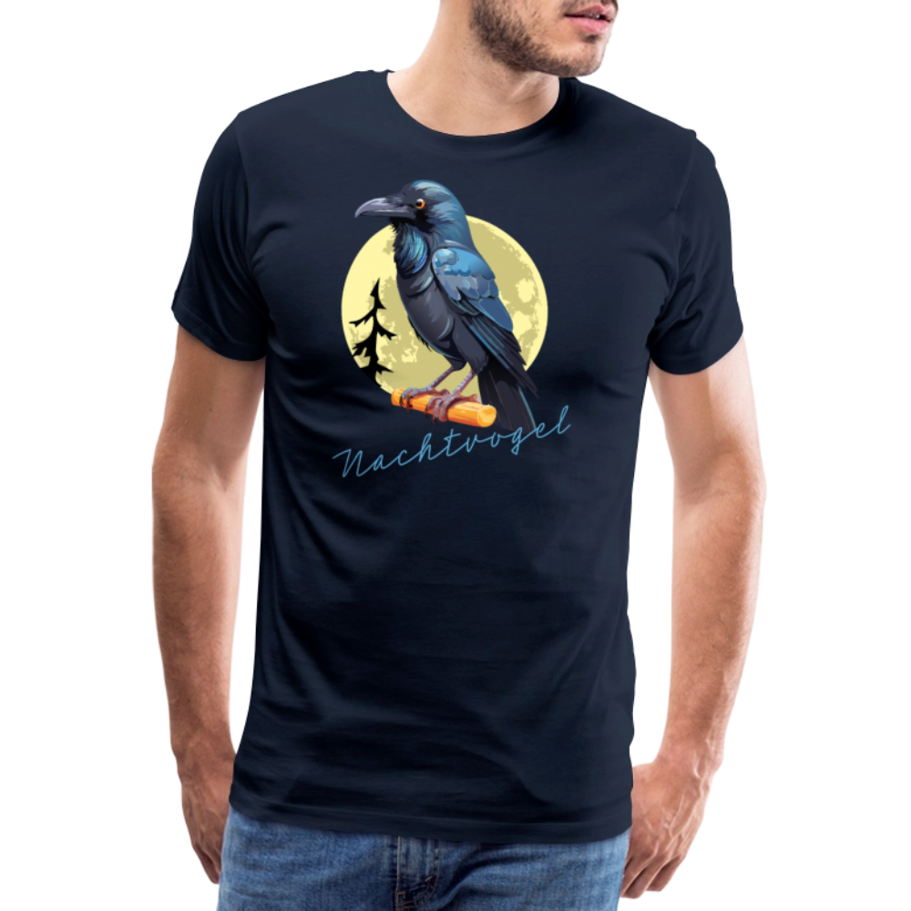 Männer Premium T-Shirt mit NACHTVOGEL PRINT - Navy