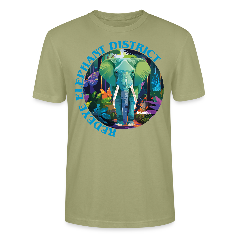 Unisex T-Shirt mit REDEYE ELEPHANT DISTRICT PRINT Vorderseite - Nebelgrün