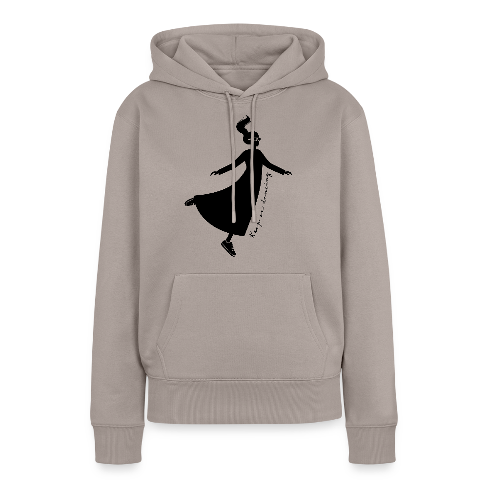 Frauen Premium Hoodie mit KEEP ON DANCING PRINT - Taupe