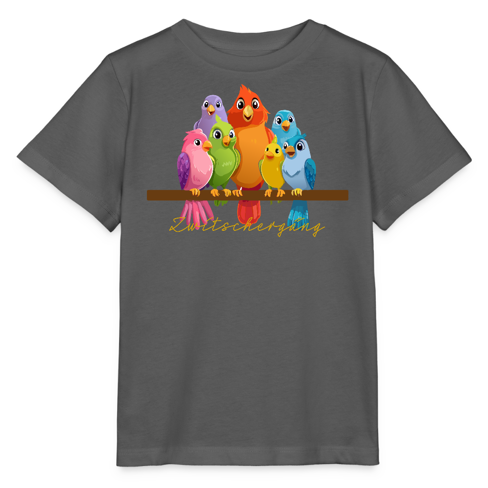 Kinder T-Shirt MINI mit Zwitschergäng Print - Anthrazit