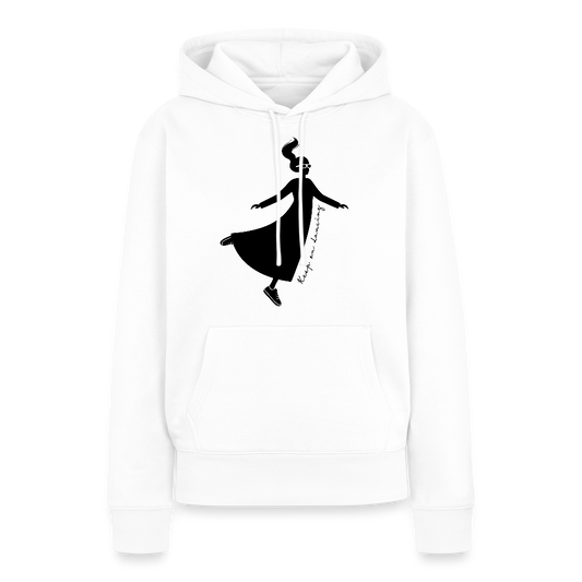 Frauen Premium Hoodie mit KEEP ON DANCING PRINT - Weiß