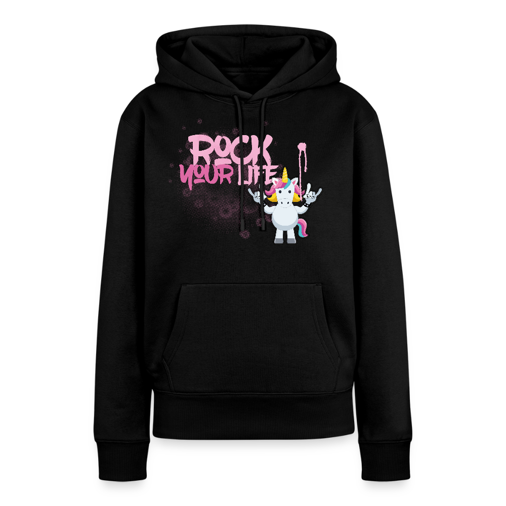 Frauen Premium Hoodie mit ROCK YOUR LIFE PRINT - Schwarz