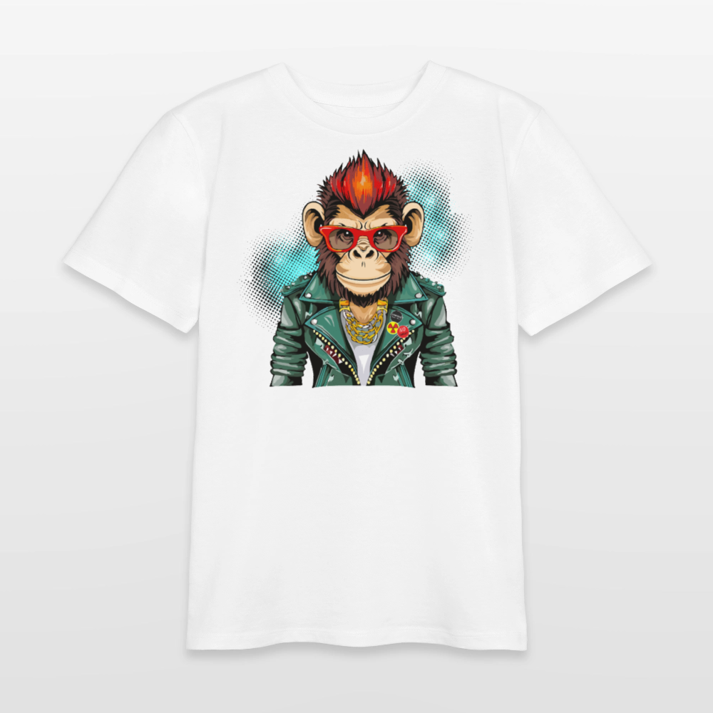 MNJS TEENS Bio T-Shirt mit MONKEY PRINT - Weiß