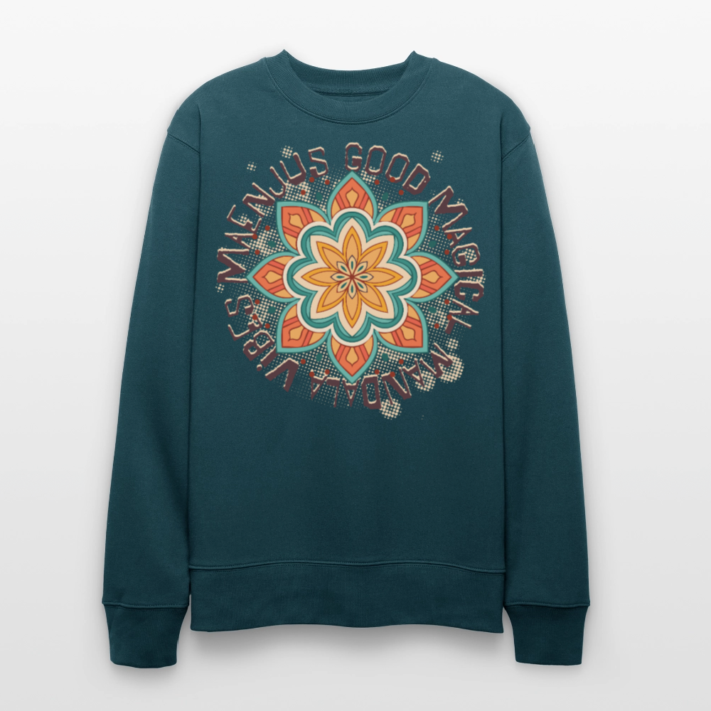 Unisex Bio-Sweatshirt mit MANDALA VIBES PRINT - Dunkles Petrol