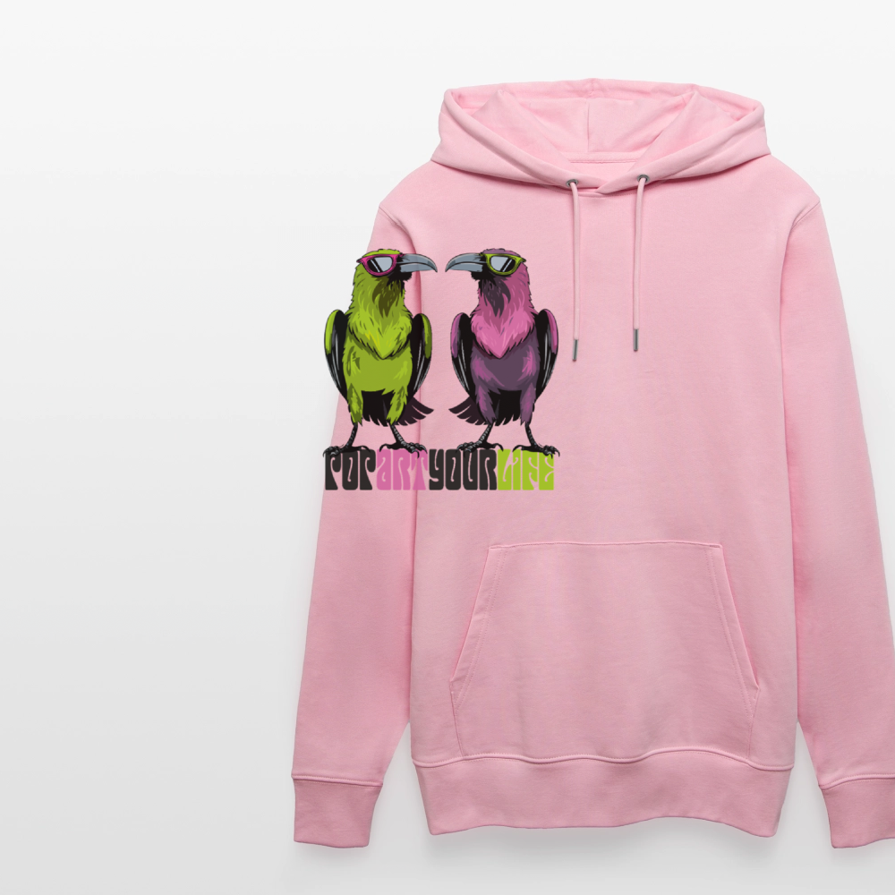 Unisex Hoodie mit POPART YOUR LIFE PRINT - Hellrosa