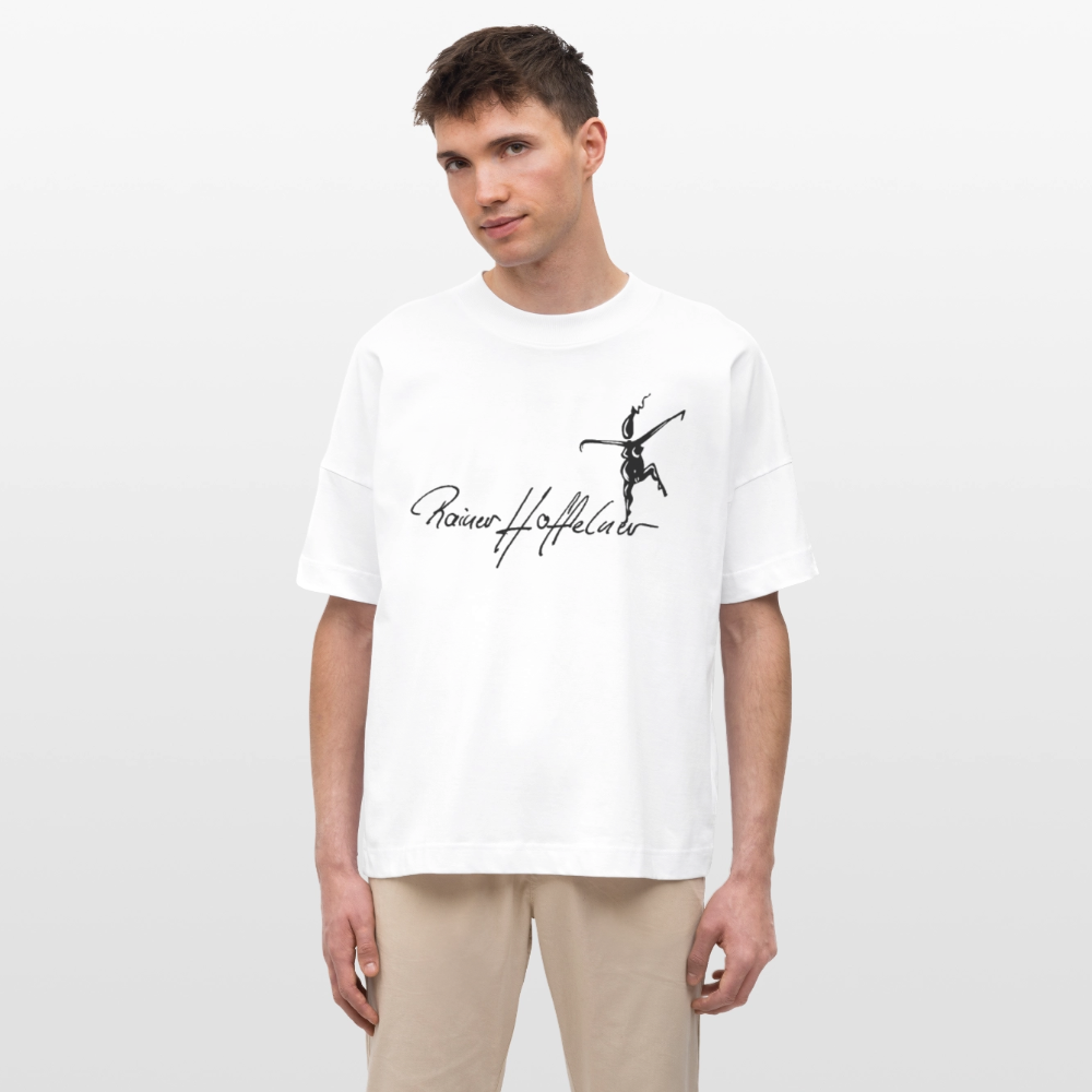 Oversized Unisex T-Shirt mit TUSCHEWEIBCHEN PRINT - Weiß