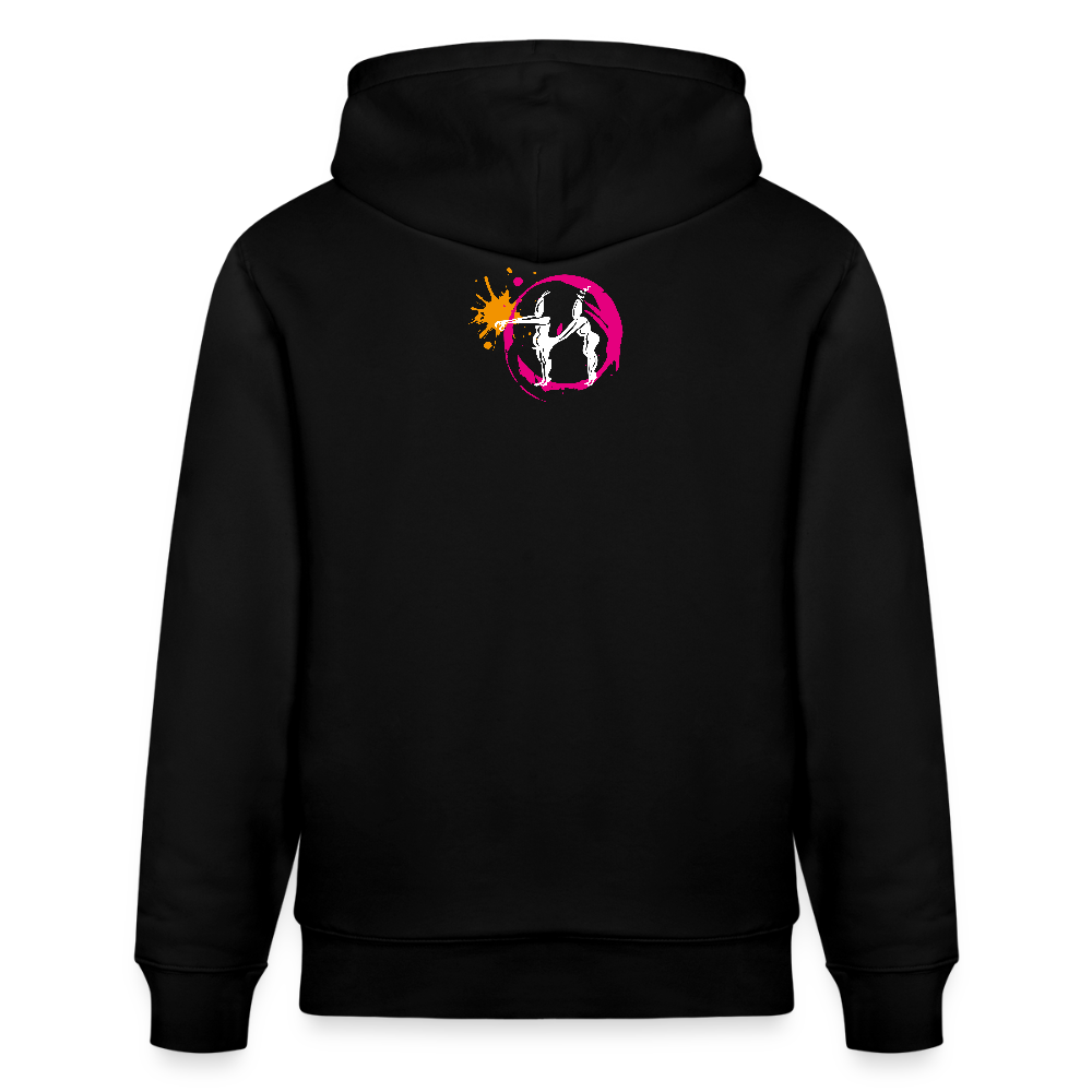 Unisex Hoodie mit ES ESKALIERT EH PRINT - Schwarz