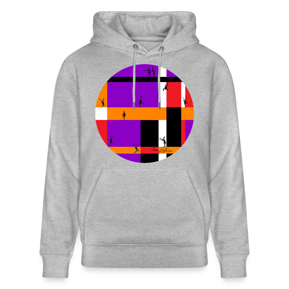Unisex Bio-Hoodie mit TUSCHEMÄNNCHEN PRINT - Grau meliert