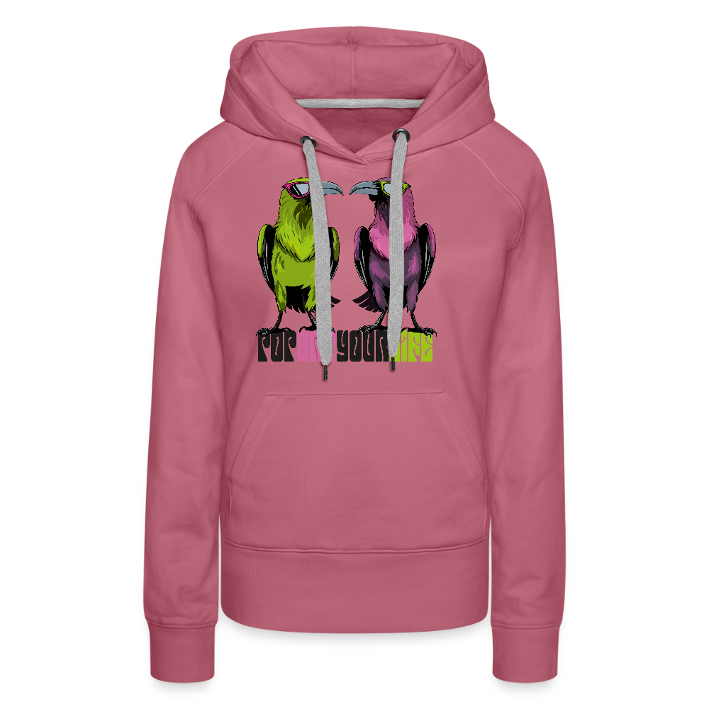 Frauen Premium Hoodie mit POPARTYOURLIFE PRINT - Malve