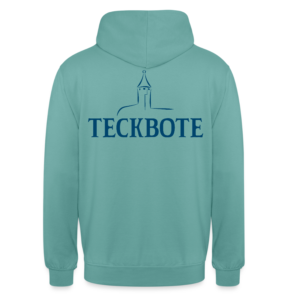 Unisex Hoodie mit TECKBOTE PRINT - Pastelltürkis