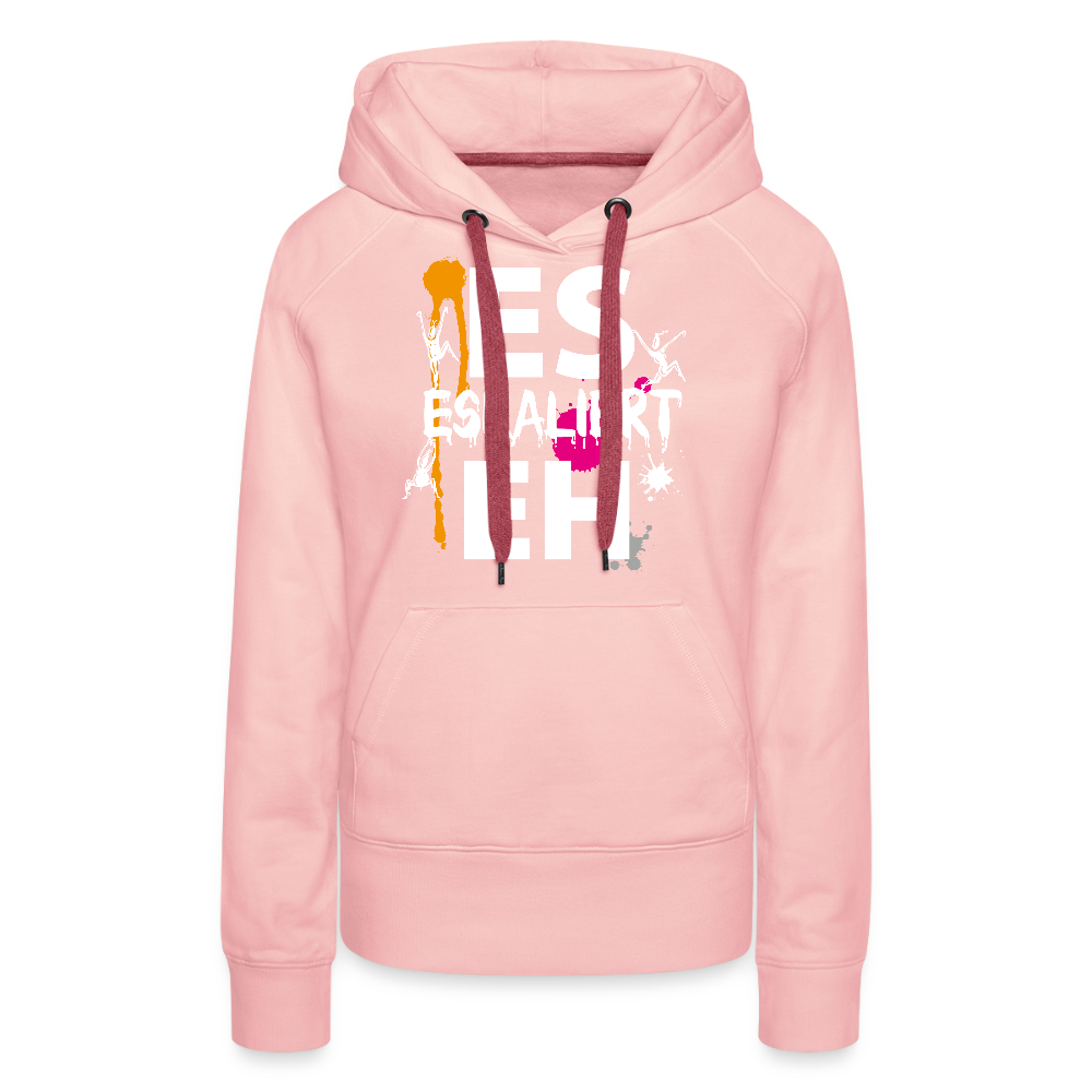 Frauen Premium Hoodie mit ES ESKALIERT EH PRINT - Kristallrosa