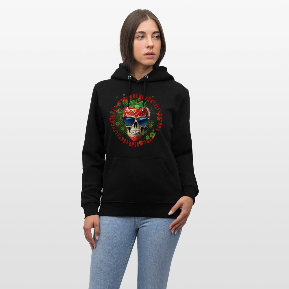 Unisex Hoodie mit STRAWBERRY SKULL PRINT - Schwarz