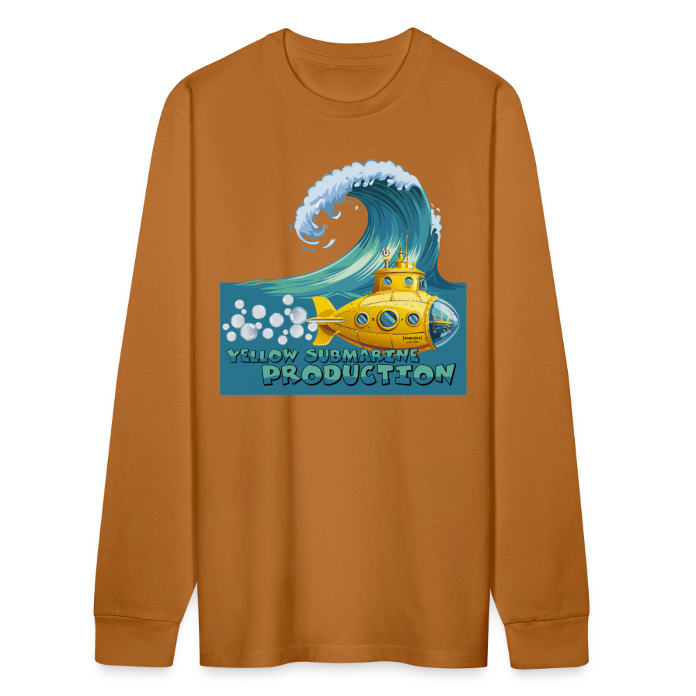 Unisex Bio-Langarmshirt mit YELLOW SUBMARINE PRODUCTION PRINT - Herbstorange