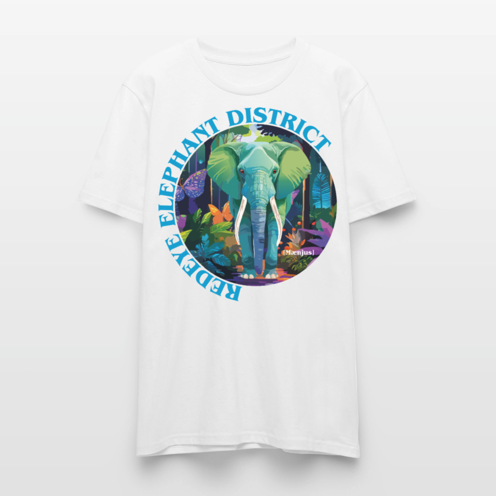 Unisex T-Shirt mit REDEYE ELEPHANT DISTRICT PRINT Vorderseite - Weiß