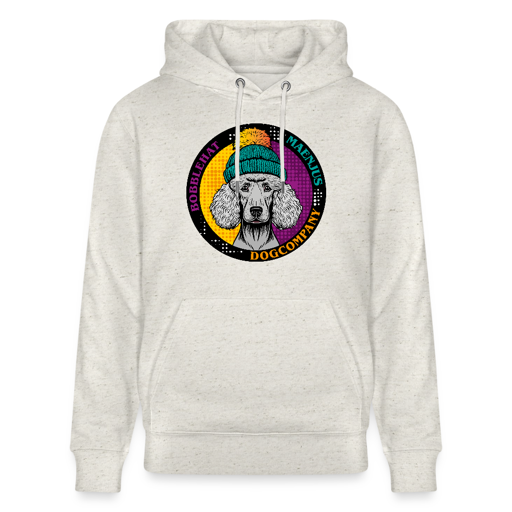SUnisex Bio-Hoodie mit BOBBLEHAT DOGCOMPANY PRINT - Beige meliert